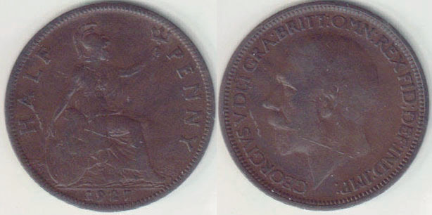 1927 Great Britain Half Penny A008567